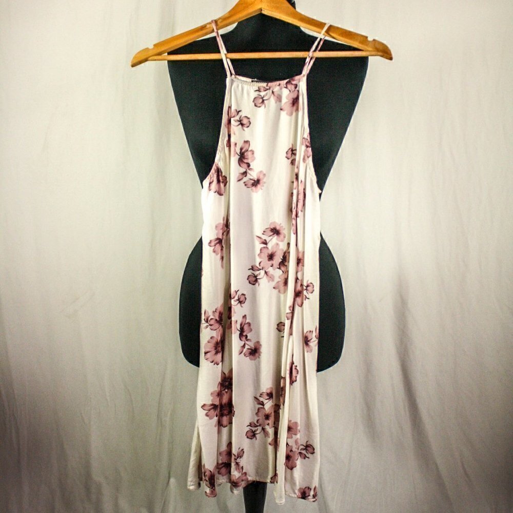 Brandy Mellville Floral Abigail Dress White Pink One Size